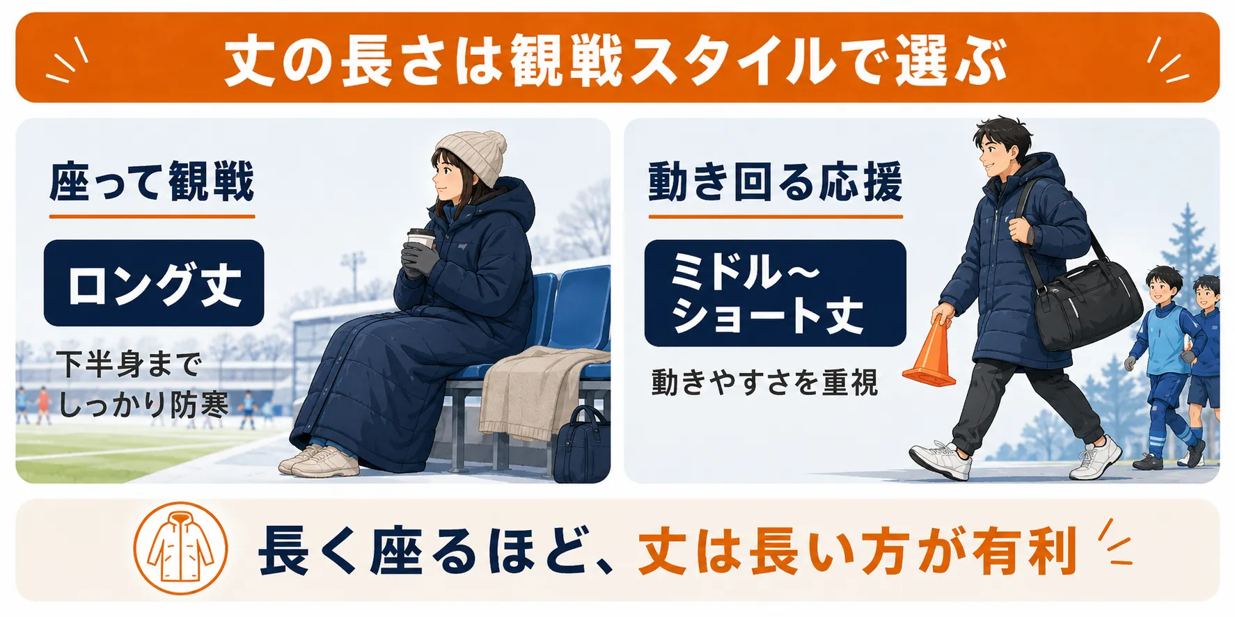 ベンチコートロング丈シート丈