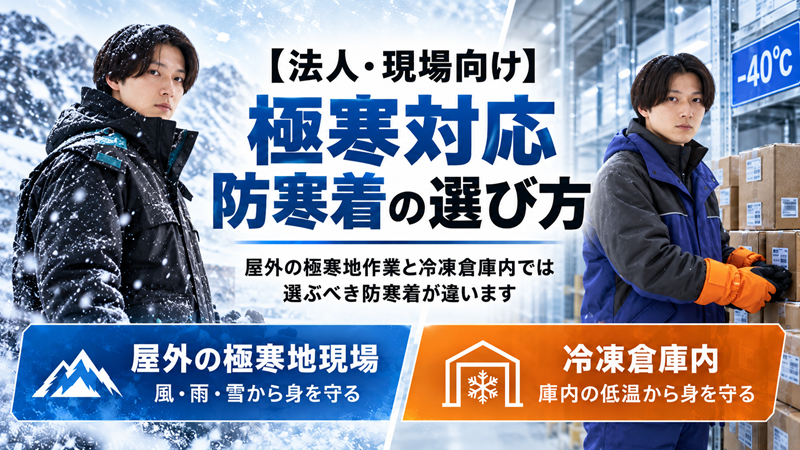 【法人・現場向け】極寒対応防寒着の選び方｜屋外の極寒地作業と冷凍倉庫内では選ぶ防寒着が違う