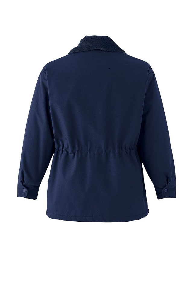 綿防寒着の定番モデル丈夫なコットン100％衿ボア付き防寒コート3055