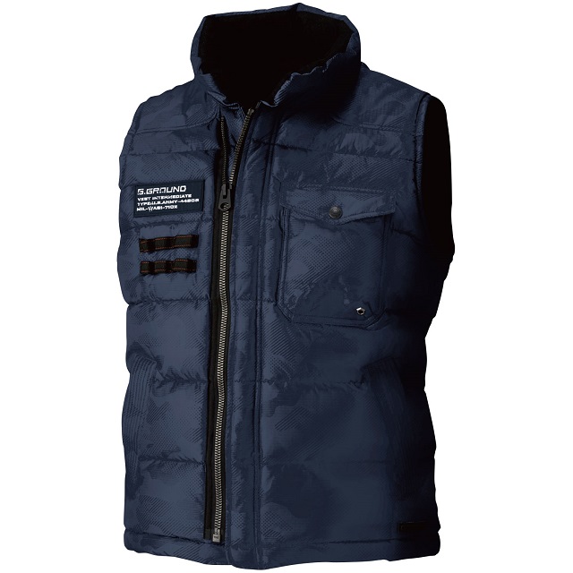 ミニタリーテイストのかっこいいアウトドア防寒ベスト44806 | 防寒服プロ