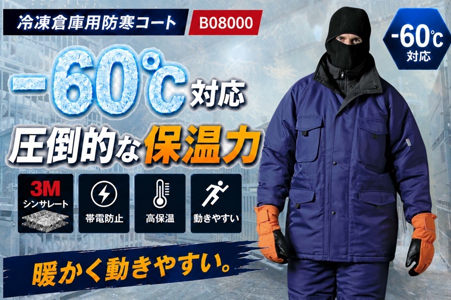 -60℃冷凍庫防寒着BO8000サンエス