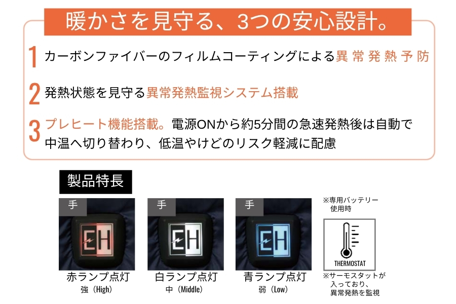 ヒーター防寒手袋EH32570