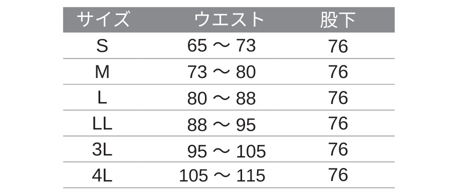 Ｅ77200パンツサイズ